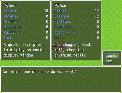 Equip Display Window